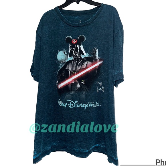 New Disney Parks Men's Darth Vader Star Wars Mickey Ears Retro Fade T Shirt XXL - Picture 1 of 3